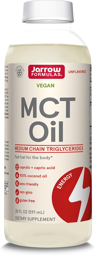 Jarrow 공식 MCT 기름, 규정식 보충교재, 빠른 에너지, 20 fl oz 액체 기름, 39 일 공급을 위한 Ketogenic Diet 지원