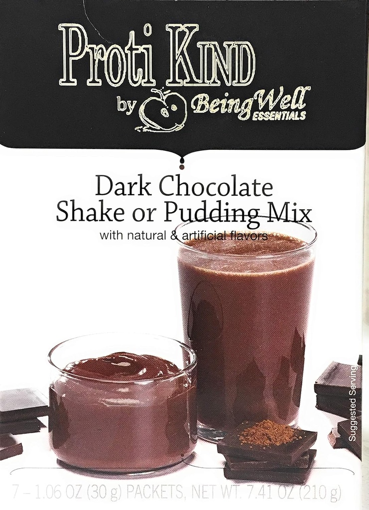 Proti Kind High Protein Diet Shake & Pudding - 낮은 칼로리 - 낮은 설탕 - 낮은 탄수화물 (7 인분) (Dark Chocolate)
