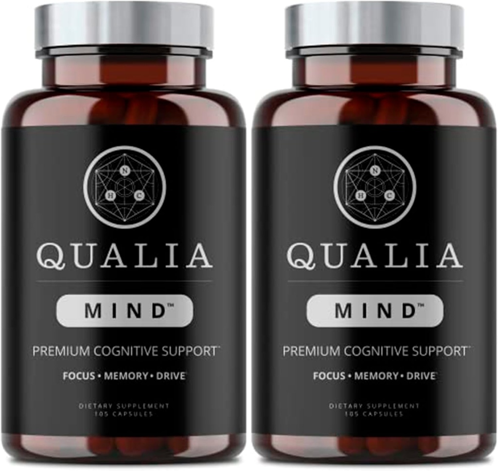 Qualia Mind Nootropics 105 ct 2-Pack | 기억, 초점, 정신 에너지 및 Ginkgo biloba, Alpha GPC, Bacopa monnieri, DHA 및 기타를위한 최고 두뇌 보충, (6 주 공급)
