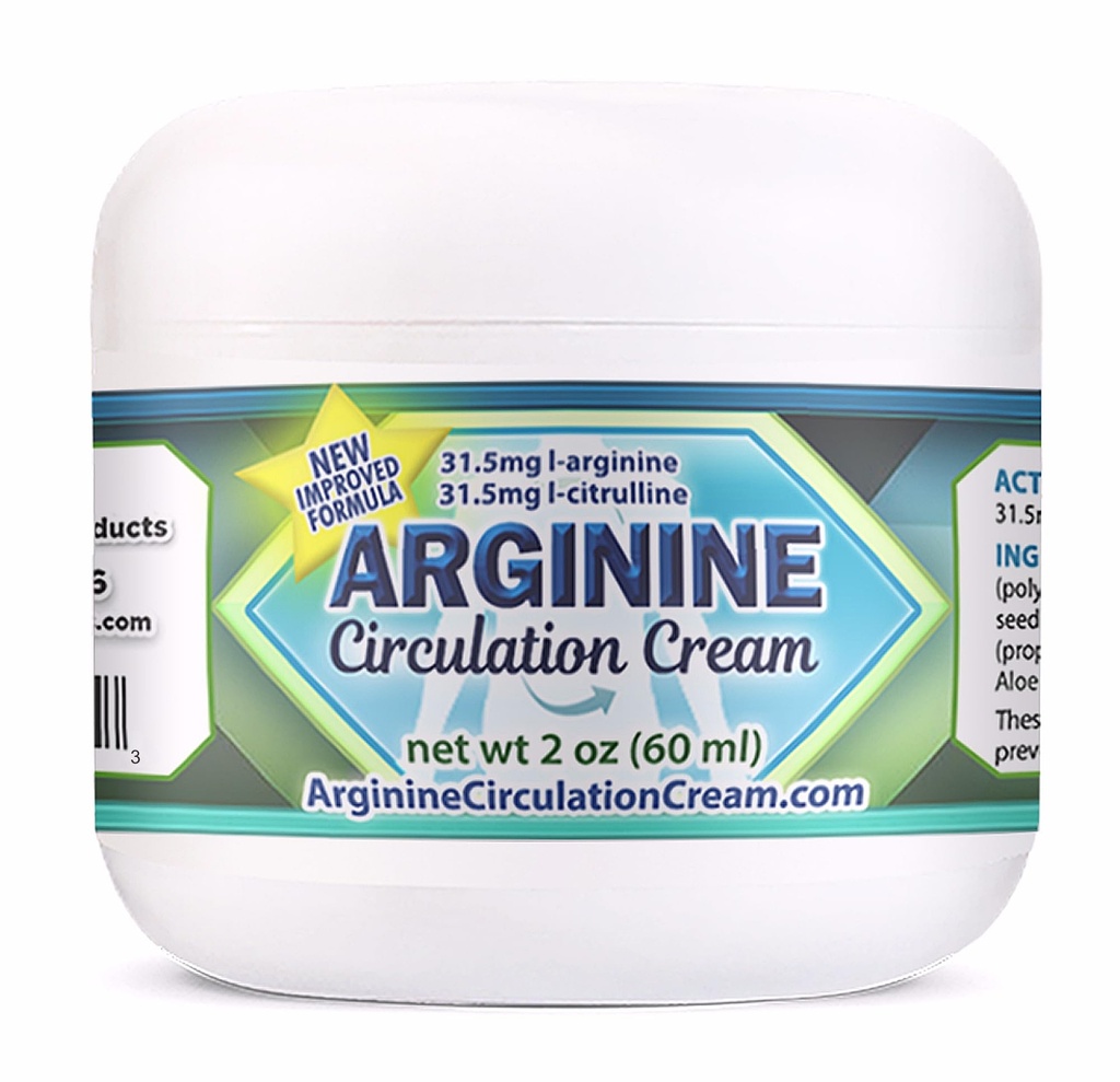 Arginine Circulation Cream 2 oz - Menthol, L Arginine & L Citrulline Lotion - 건강한 다리 & 몸 혈액 흐름 지원 - 전체적인 가족 제품