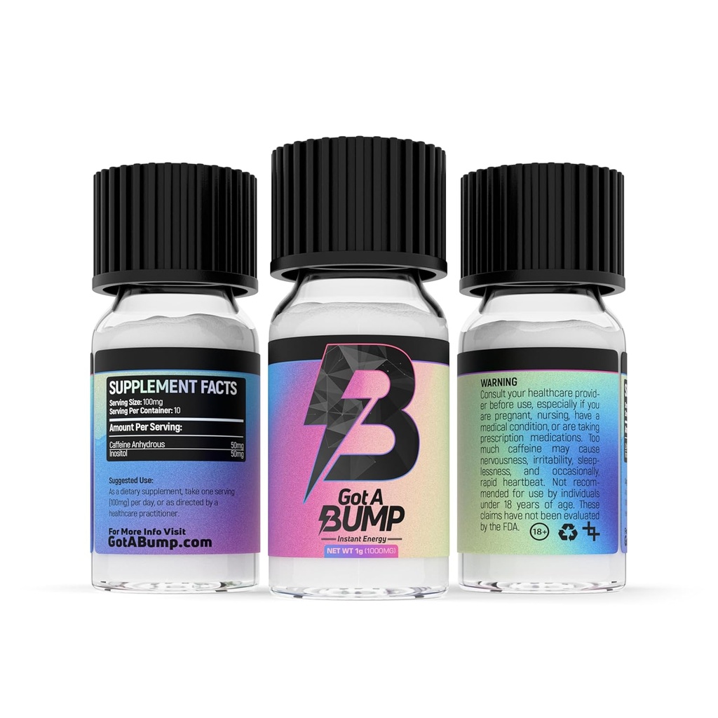 GotABUMP.com는 BumpTM를 - 1g 콘테이너 (작은 유리병 당 500mg 카페인) (30 팩) 얻었습니다