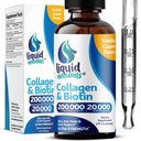 액체 콜라겐과 Biotin, 2 Fl. Oz, 여성용 울트라 스테인 콜라겐 보충제, 모발 성장 여성, 손톱, 피부 비타민 B7 콜라겐 펩타이드 - 바닐라 맛
