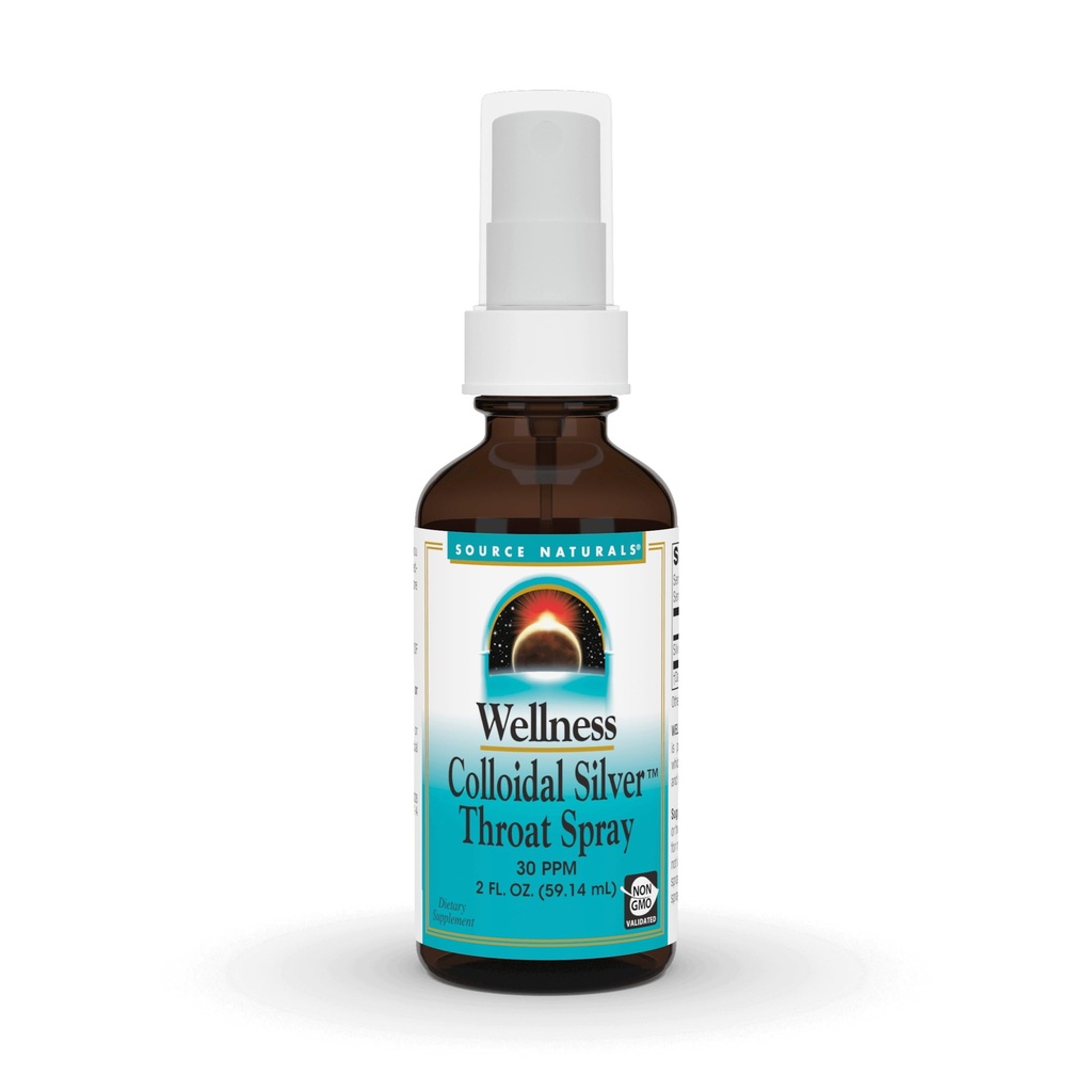 Source Naturals Wellness 콜로이드 실버 스로트 스프레이 - 30 PPM - 2 유체 온스