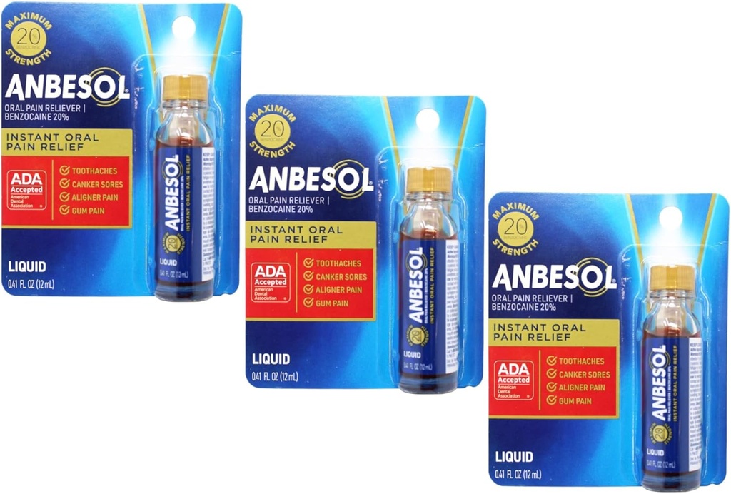 Anbesol 최대 힘 액체, 0.41 유동성 Ounce (의 포장 3)