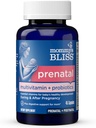 Mommy's Bliss Prenatal Multivitamin + Probiotic for Women w / Folic Acid, 지원 아기 개발 및 엄마의 소화 w / 아연, 비타민 B6 & B12, 생강 및 콜린, 채식 및 글루텐 무료 (45 인분)