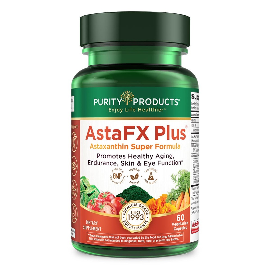순수성 제품 AstaFX 플러스 - Astaxanthin 최고 공식 - 지원 내구시간에서 30 일 공급 - 건강한 피부를 승진시킵니다 - 지원 비주얼 건강 - 비타민 C 보다는 더 강력한 6,000배까지