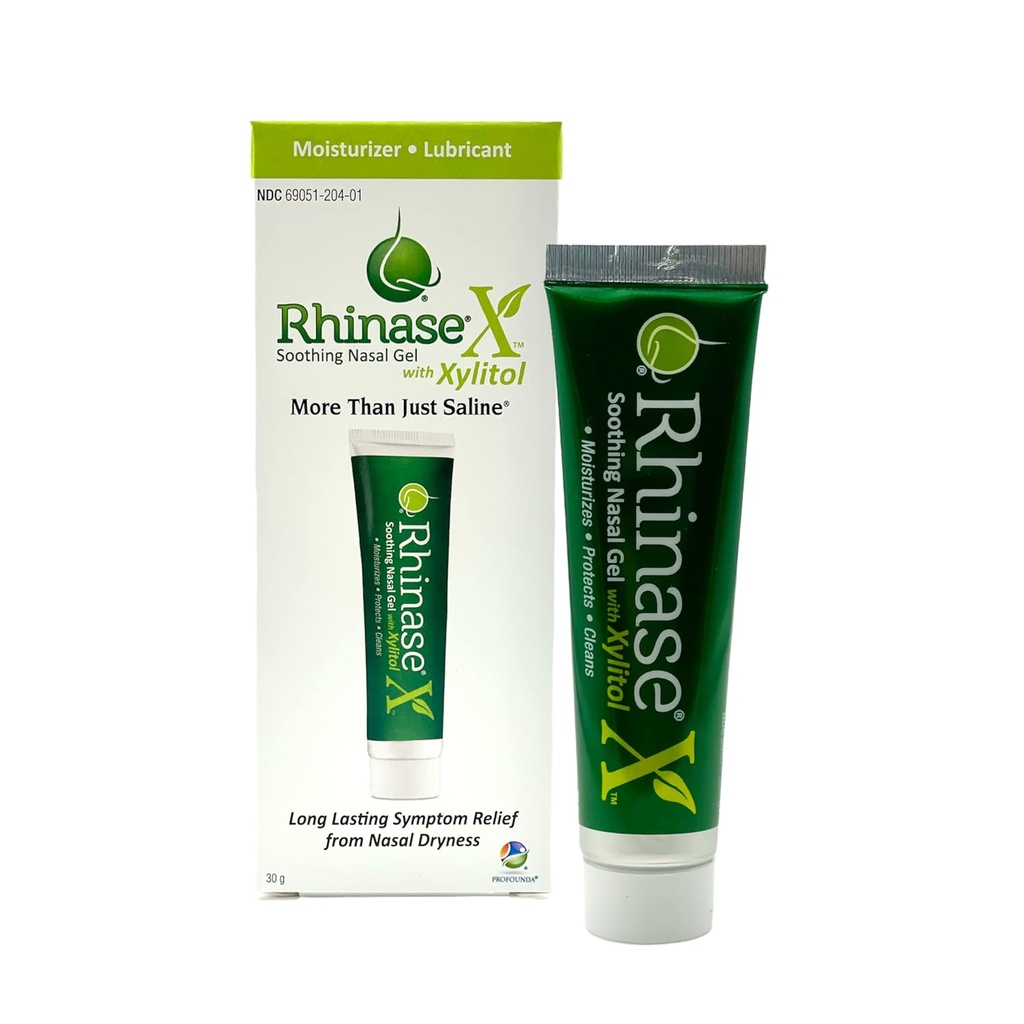 Rhinase X Nasal Gel | 덜 Sneezing, Itchiness, Nasal drip and Congestion | Xylitol | Nasal Dryness의 긴 지속 증상 완화 | (1 oz.)