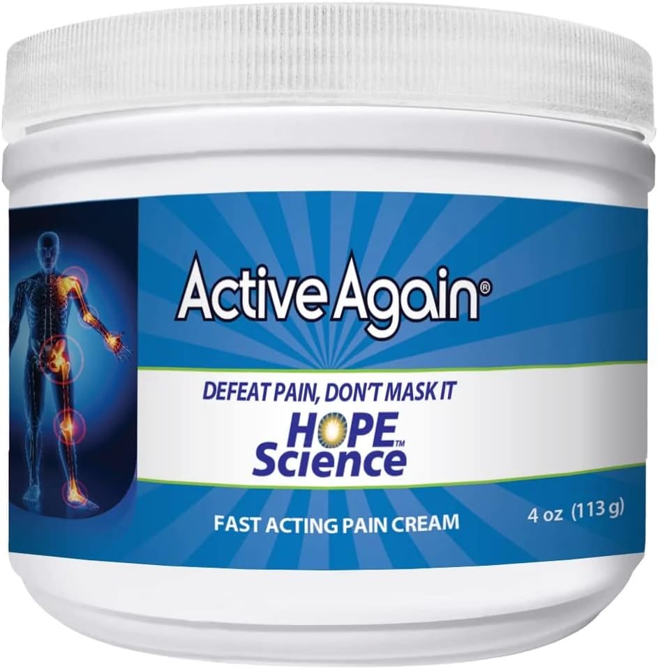ACTIVE AGAIN Joint & Muscle Cream, 4oz | 관절 건강 및 이동성, 근육, 허리, 무릎, 어깨에 대한 임상 입증 | 장기 결과| 의사 승인 | 미국