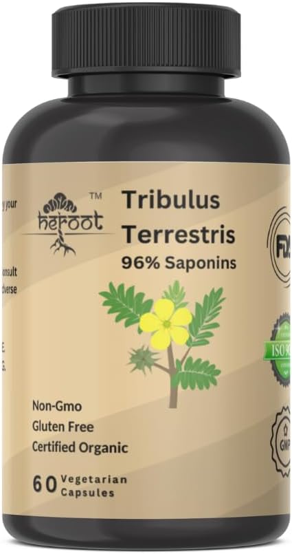 에너지, 활력, 체력 및 성능을위한 남성 및 여성 보충 부스터에 대한 Tribulus Terrestris 보충 (20 캡슐)