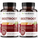 healblend 유기 니트로 산화물 사탕 뿌리 캡슐 1300mg - 지원 면역 체계, Nitric 산화물 승압기 - 120 조사 (2 팩)