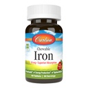 Carlson - Chewable Iron, 30 mg, 뛰어난 흡수, 혈액 건강, 에너지 생산 & Optimal Wellness, 천연 딸기 맛, 60 정제