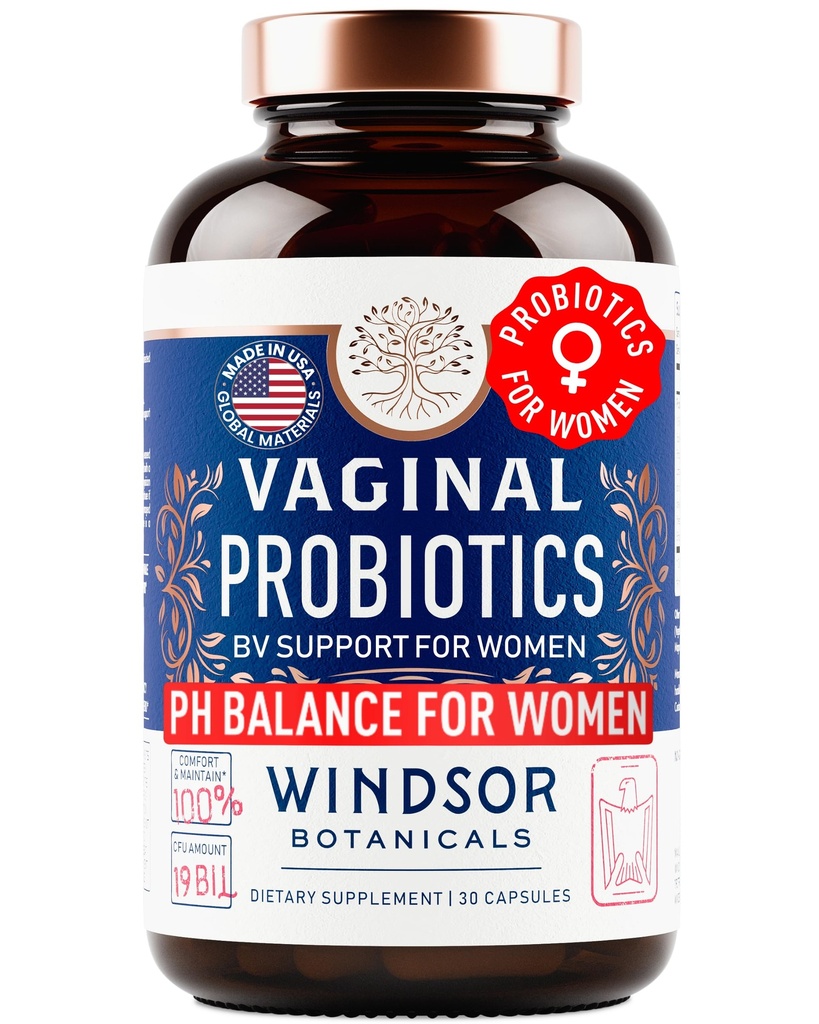 여성을위한 질 프로 바이오 틱 - 19Bil CFU, 15-Strain Lactobacillus Probiotic PH Balance, Urinary Tract Support, Odor & Yeast Health - 여성 BV 지원 보조 식품 - 30 Vegan Cap