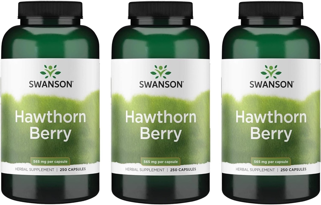 Swanson Hawthorn Berry 보충 항 산화 Flavonoids (250 캡슐, 565 mg 각각) 3 팩