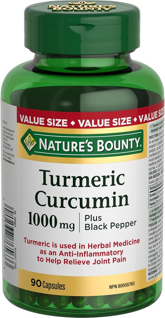 성격의 Bounty 심황 Curcumin 1000mg 플러스 까만 고추, 90의 캡슐