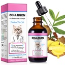 Cats, Cat Collagen Liquid Drops for Cats for Biotin, MSM 및 Ginger Digestive & Immunity Support, Itch Relief, Skin & Coat 및 Joint Health, Cat Supplement 60ml