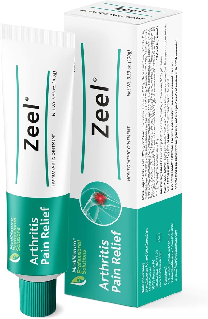 합동 뻣뻣함을 위한 MediNatura Zeel 연고 - Arnica + 14 활동적인 성분 - 독일에서 만드는 - 3.53 oz