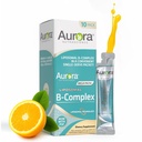 오로라 영양 Mega-Liposomal B-Complex + 비타민 C, 지원 에너지, 면역 및 신경 시스템 건강, 글루텐 무료, 비 GMO, 설탕 무료, 오렌지 맛, 10 단일 세이버 패킷