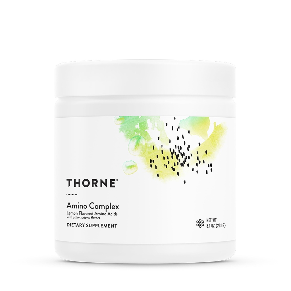 THORNE - Amino Complex - Pre 또는 Post-Workout에 대한 임상 승인 EAA 및 BCAA 분말 - Lean 근육 질량 및 운동 회복 촉진 * - 스포츠에 대한 NSF 인증 - 30 서빙 - 8.1 Oz - 레몬