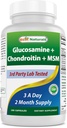 Best Naturals Glucosamine Chondroitin 및 MSM (Non-GMO) - 합동 건강을 승진시킵니다 - 180 조사