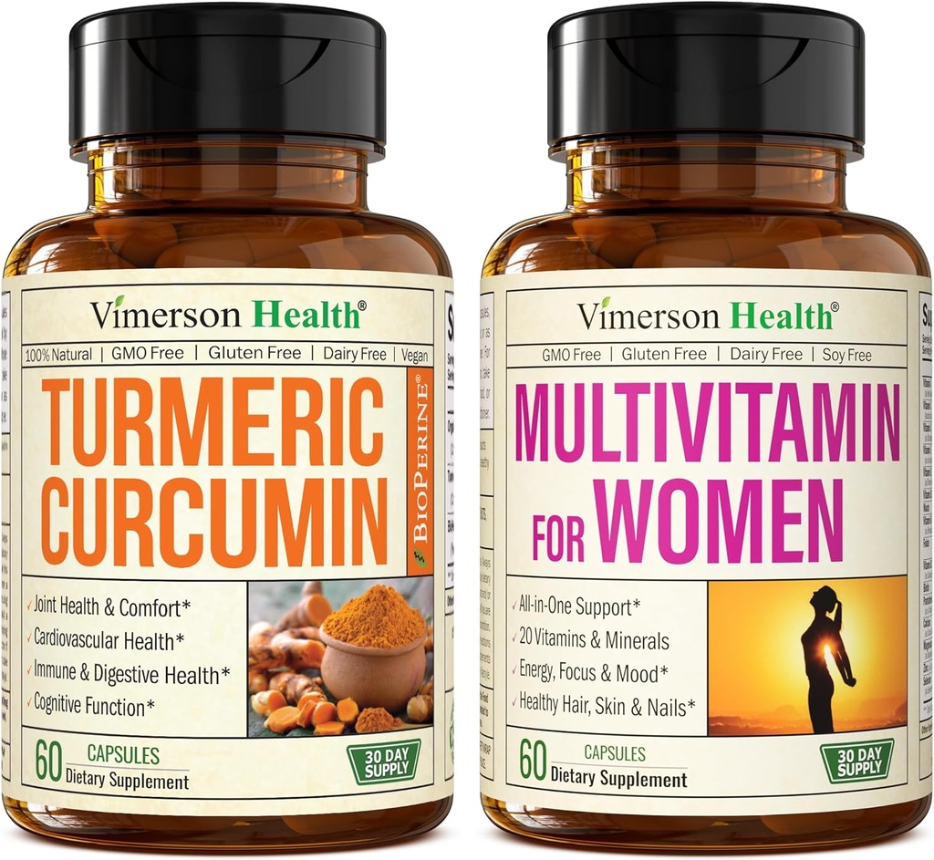 검은 후추 추출물 및 여성을위한 Multivitamin가있는 Turmeric Curcumin