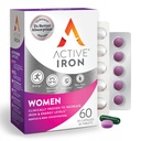 Active Iron Supplement 25mg + Multivitamin for Women – 에너지 및 감소 타이어를 증가시키기 위해 임상적으로 입증 된 – Gentle, Non-Constipating Iron + Women’s Multivitamin – 30 캡슐 + 30 정제