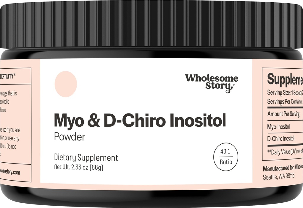 Myo-Inositol & D-Chiro Inositol 여성용 보충교재 분말 | Hormonal Balance & Healthy Ovarian Function Support | 비타민 B8 | 캡슐에 큰 대안 | 40:1 비율 | 30 인분