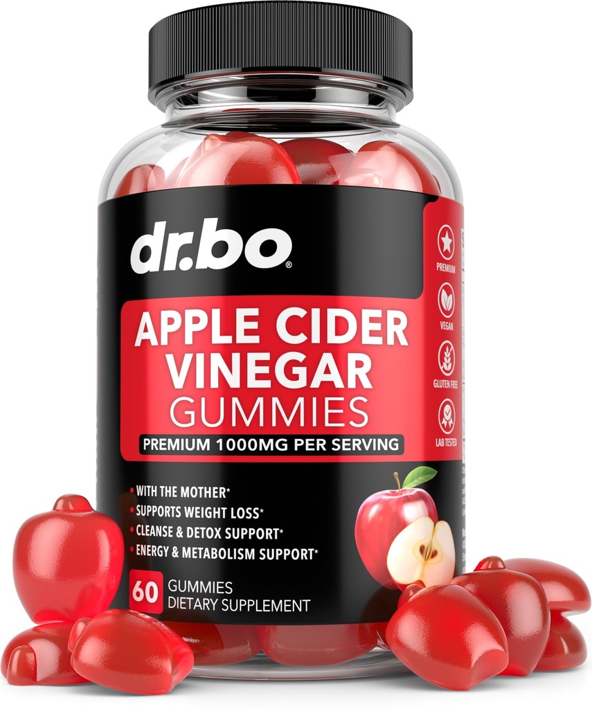 ACV Apple Cider Vinegar Gummies - 고급 체중 감소, Detox, Cleansing, Digestion Plus Gut Health를위한 자연 지원 - ACV Gummies는 1000MG Apple Cider Vinegar Gummy와 어머니 보충제
