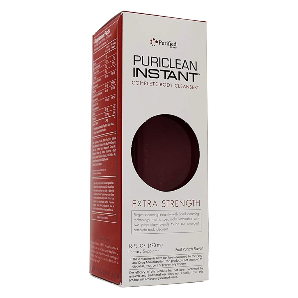 Wellgenix Puriclean 즉시 완전한 몸 세척제, 16 Fl Oz 과일 펀치, 우수한 여분 힘 초본 Cleanse Detox 음료, 1 시간 Detox 지원 보충교재