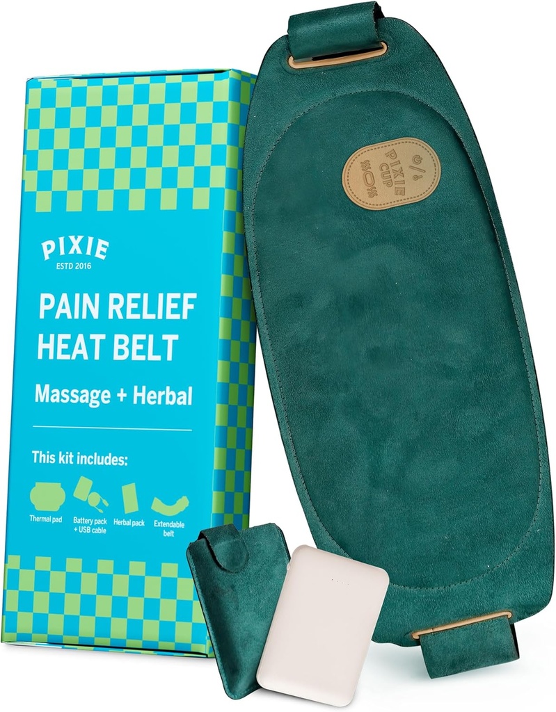 Pixie period Heating Pad for Cramps - Thinnest Wearable Heating Pad - 옷 아래에 Unnoticeable - 시장에서 열을 가진 최고의 휴대용 통증 완화 벨트 장치 - 생리통 완화 시간