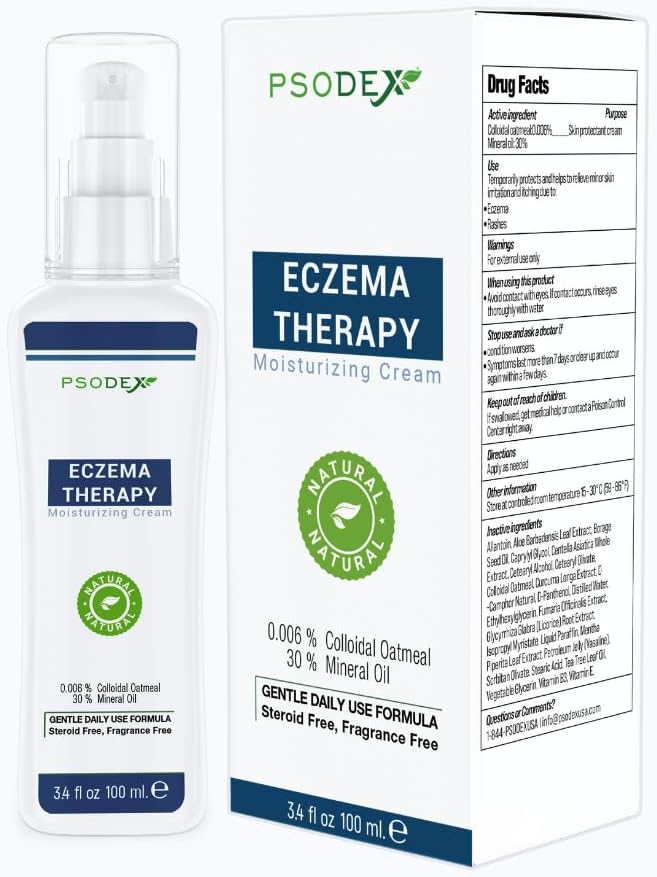 PSODEX Eczema 크림 - 알로에 Vera, 비타민, 티 트리 오일 - 유기 및 자연 Eczema 로션 - 비 자극 및 Soothing Eczema 크림과 함께 피부 관리