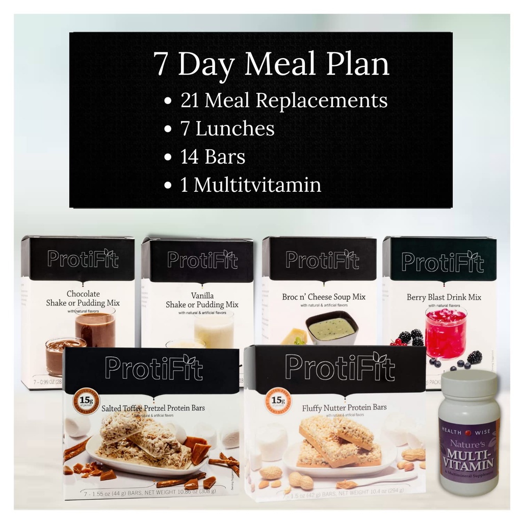 PROTIFIT - 높은 단백질 식사 계획 시동기 장비, 15g 단백질 보충교재 & 식사, 30 일 Multivitamin의 이상적인 단백질 호환성 (7 일 장비)