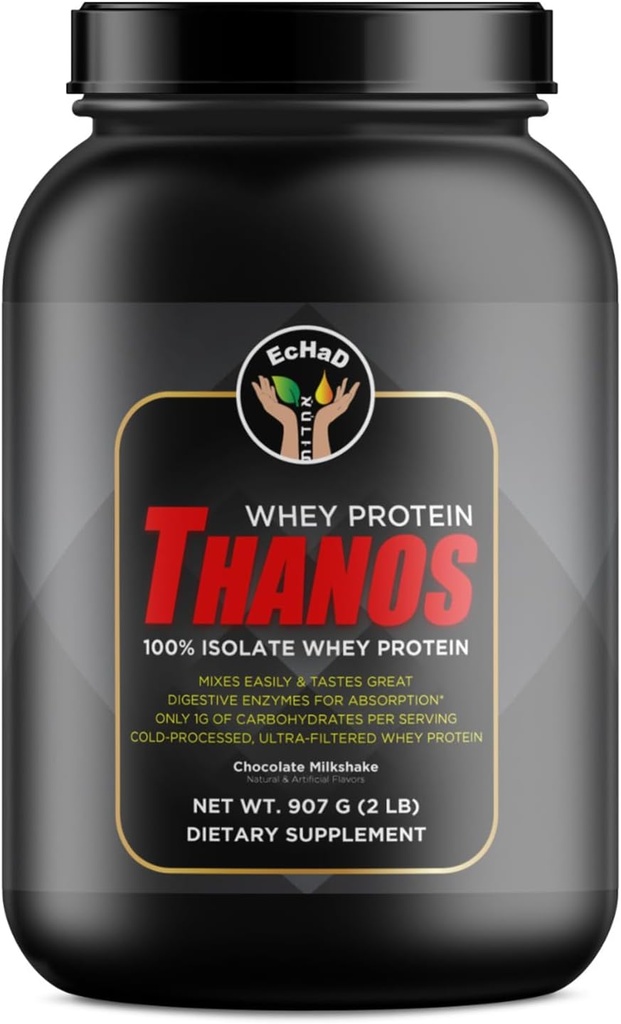 EcHaD WHEY Protein Thanos - 100 % Isolate Whey Protein, 초콜릿 밀크 쉐이크 맛, 907 G (2 LB) - 다이어트 보충