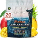TruWild Motion All Natural Pre Workout Powder Drink Mix for Men & Women with No Jitter or Crash, 전체 식품 공장 기반 Vegan, Electrolytes + BioPerine, 20 서빙 (Pineapple Mango)