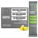 전해질 음료 혼합 Hydration 소포: 1000mg 나트륨, 칼륨 & 마그네슘 Citrus 소금 히팅 분말, 영 설탕 - 30 레몬 Lime 전해질 분말 소포, Rehydration 또는 탈수 기복을 위해