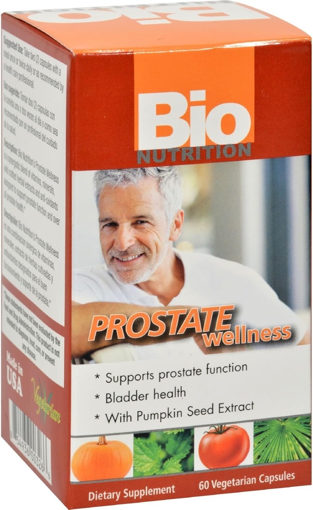 Bio Nutrition Prostate Wellness - Bladder 건강 - 글루텐 무료 - 60 채식 캡슐 (팩 2)