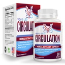 Vein & Leg Circulation Supplement (All-in-1) 8 활성 성분으로 건강 지원 | 혈액 순환 부스터 공식 | 다리 및 정맥 보충제 | 1 개월 공급 | 90 캡슐