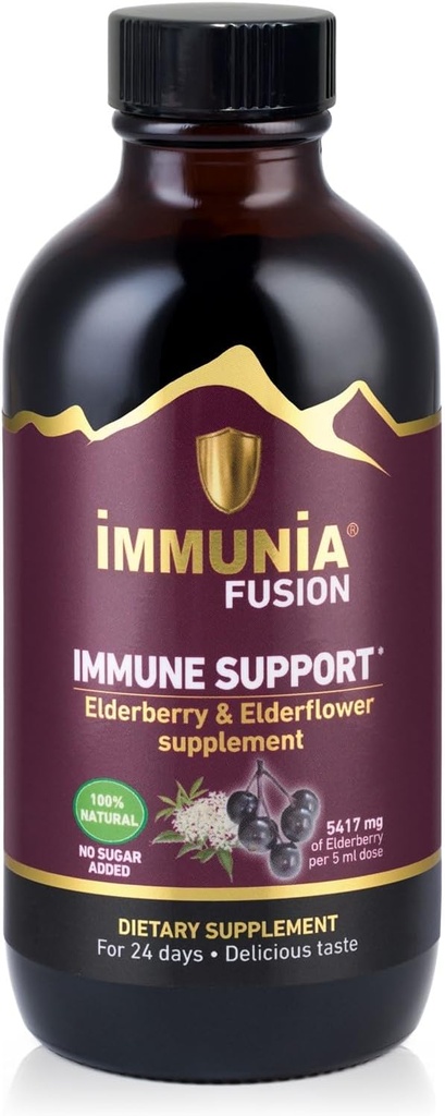 Immunia Fusion - 면역력 향상 elderberry, elderflowers 및 polyphenols의 블루 과일과 함께 만든 강력한 수식. 농축 산화 방지제. (1-Pack)