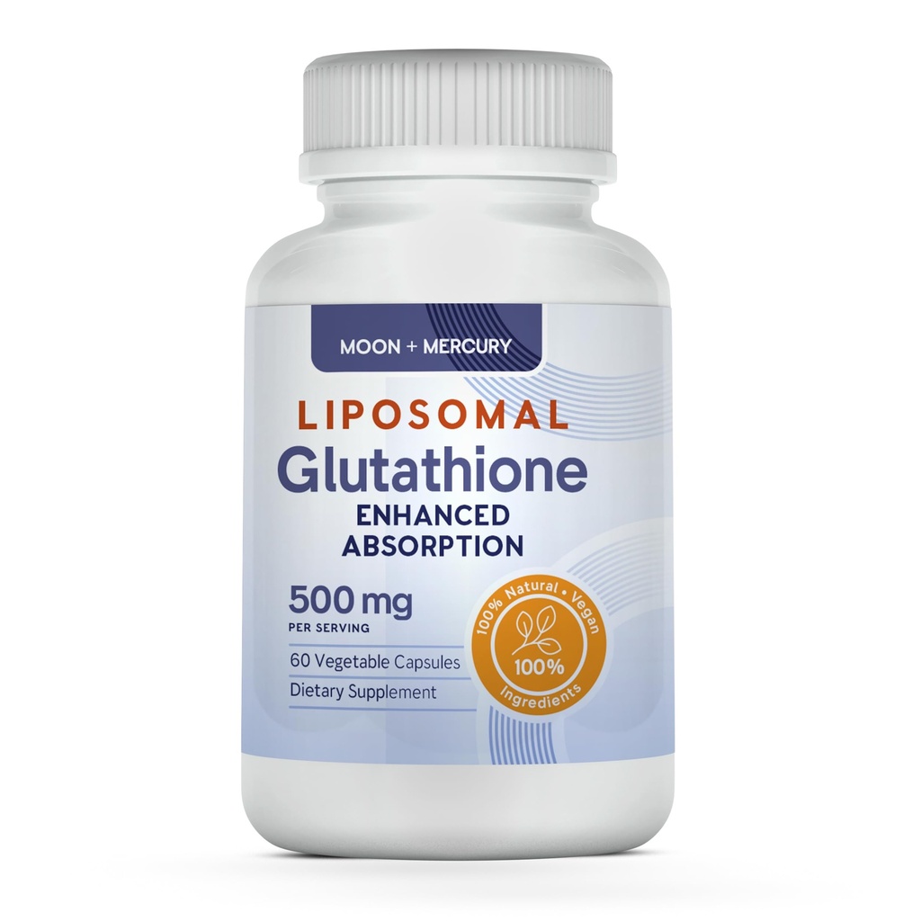 Liposomal Glutathione 비 GMO, 글루텐 자유로운 500mg 보충교재 - Immune 지원, Liver Detox, 뇌 건강 및 심장 건강을 제공해서 좋습니다 - 60 Glutathione 캡슐