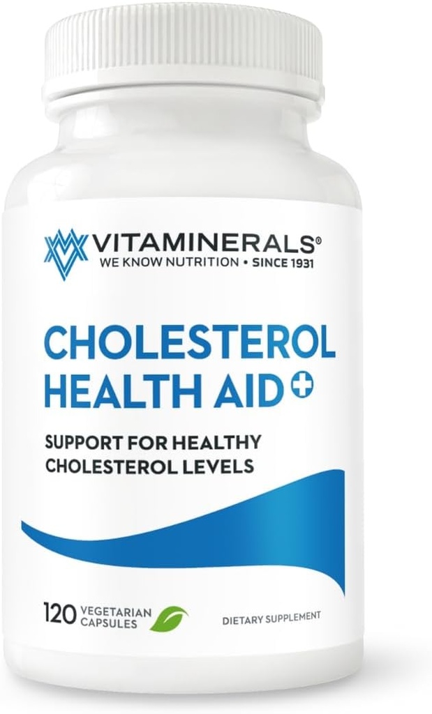 Vitaminerals® 125 Cholesterol 건강 보조 플러스 | 니콘 | CoQ10 | 마늘 | Phytolestrol Complex | 60 식물성 캡슐