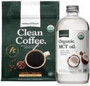 Natural Force Organic Dark Roast Clean Coffee + 유기농 MCT 오일 번들 - 100 % 순수 코코넛 MCT & Mold & Mycotoxin 무료 커피 - 비 GMO, Keto, Paleo 및 Vegan - 12 Oz 및 16 Oz