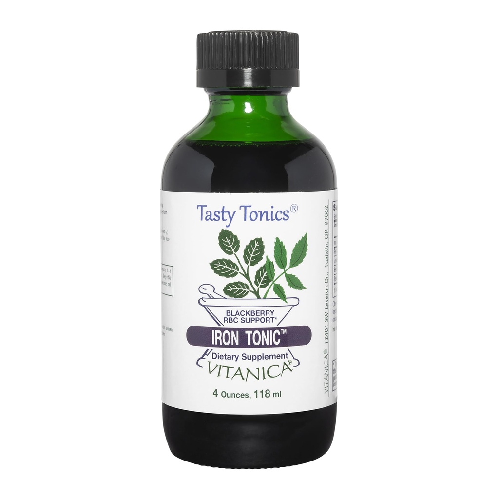 Vitanica 철 Tonic, 액체 철 보충교재, 빨간 혈액 세포 지원, Vegan, 4 Ounce