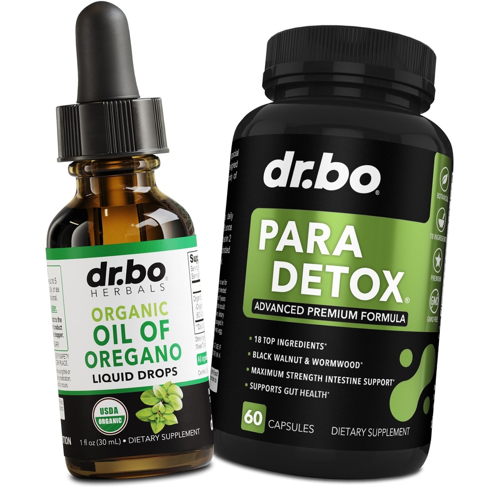 Oregano 기름 유기 액체 하락 & Gut 건강 모자 - Oregano 하락의 기름 Tincture 추출물 & Intestinal 알약 초본 Wormwood 검정 호두 Cloves 면역력 지원 - 초본 유기