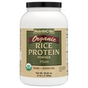 NutriBiotic Certified Organic Rice Protein Plain, 3 Pound | 낮은 탄수화물 채식 단백질 분말 | 원시, 공인 고약 및 케토 친화적 인 | 화학, GMO 및 글루텐없이 제작 | 소화가 용이