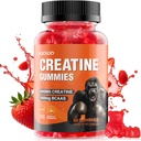 HOOLOO 크레아틴 Gummies 5000mg 크레아틴 Monohydrate, 서빙 당 1000mg BCAA - Chewable Vegan Sugar Free Gummies, 딸기 풍미 (1 달 공급)