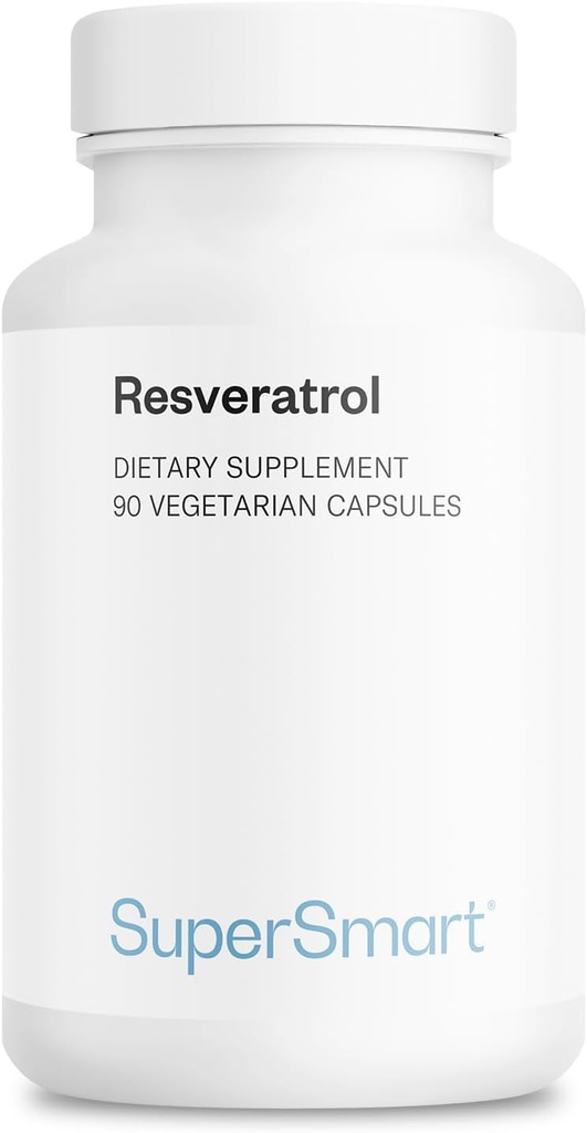 Supersmart - 하루 당 Resveratrol 40mg (Well-Tolerated) - 유기 레드 포도 추출물 - 높은 효능 Resveratrol 보충 | 비 GMO 및 글루텐 무료 - 90 채식 캡슐