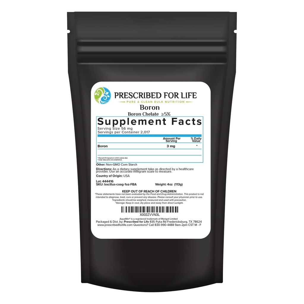 Life Boron Chelate 5 % 분말, 남성과 여성을위한 자연 보론 보충, 글루텐 무료, 비 GMO (113g)