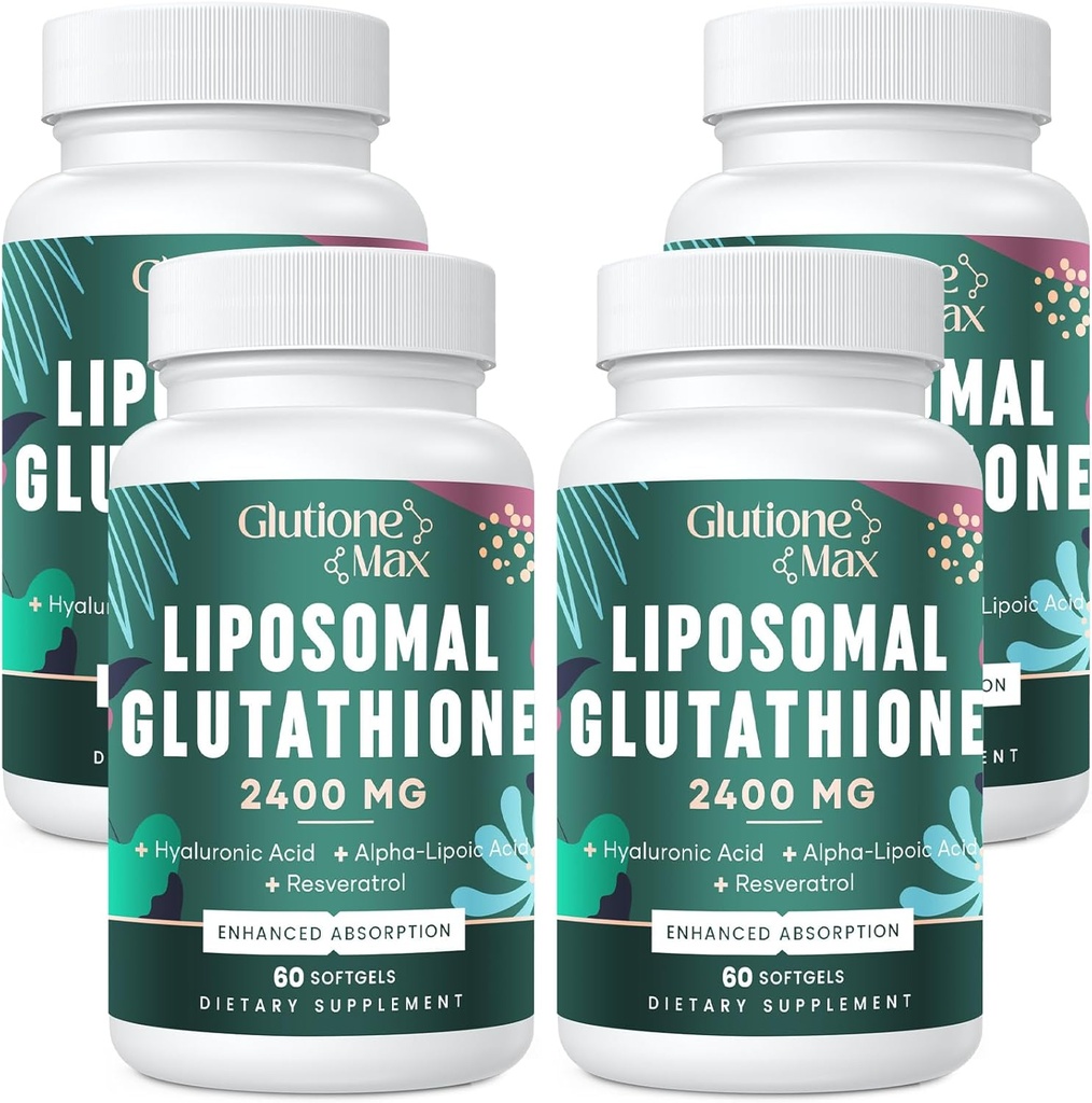 8-in-1 Liposomal 글루타티온 2400 MG의 높은 흡수 산화 방지제 공식 – Hyaluronic 산과 더불어, 알파 Lipoic 산, Resveratrol - 피부, 간결 Detox & 면역 체계, 240 Softgels