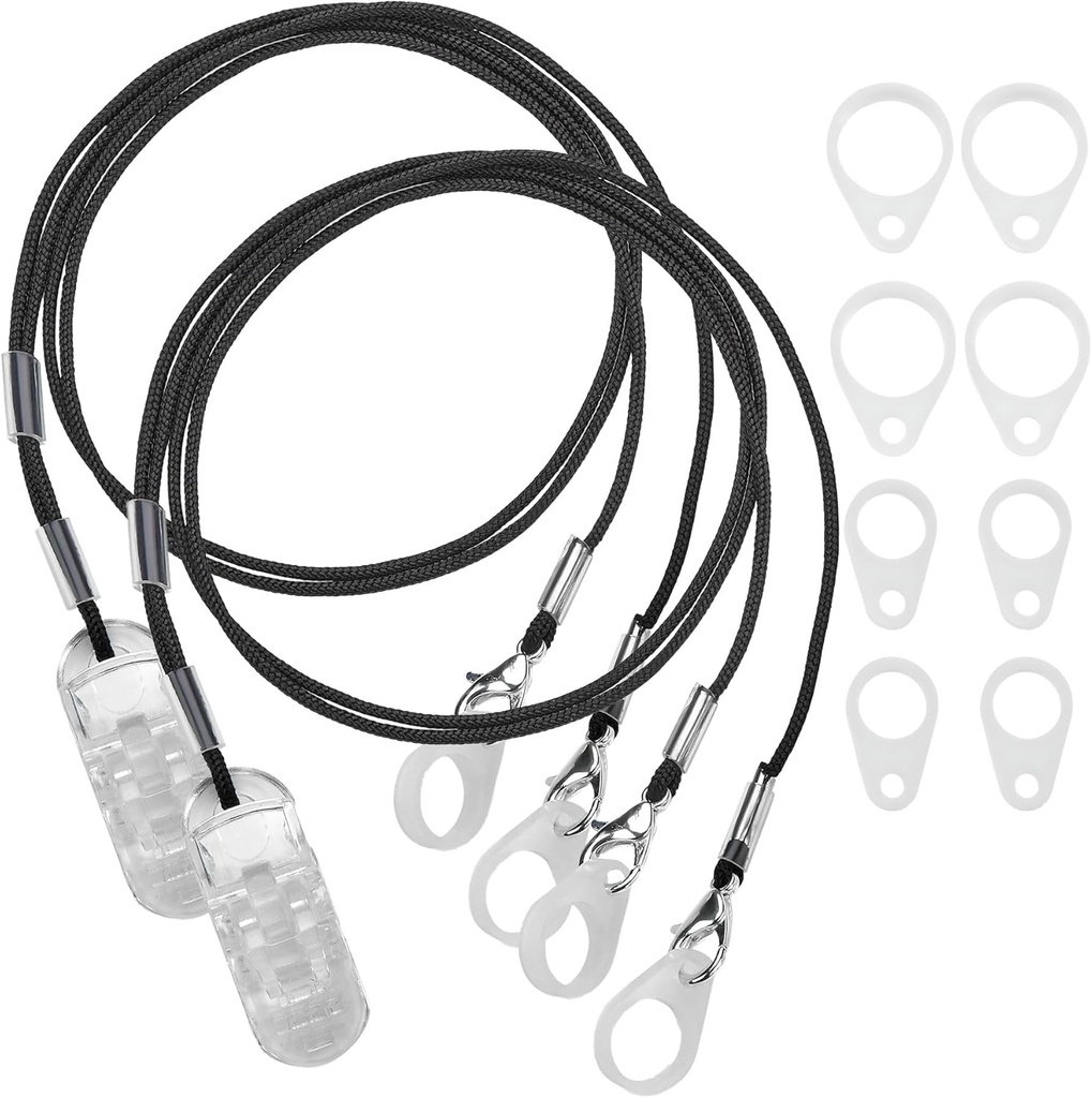 MEDca Hearing Aid 클립 - 안티 잃어버린 랜 야드 코드와 보호 홀더 - 루프와 클립과 보안 클립 이어 보청기 및 개인 사운드 앰프 뒤에 대 한 이상, (팩 2)