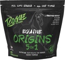 ROGUE PET SCIENCE 원산지 5-in-1 말 보충 - 펠렛된 Equine 음식 Topper w/Natural Omega 3 물고기 기름 - Gut 건강, Ulcer 기복 & 합동 도움 알레르기, 피부 및 외투 건강 (5 lbs)를 지원합니다