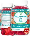Lunakai USA Made Low Dose Melatonin Gummies 1mg - 성인 및 어린이를위한 Gentle Sleep Aid - 비 GMO, Vegan, 글루텐 - 무료 60 개